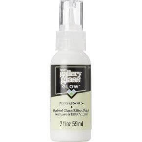 Gallery Glass, Neutral Stained Glass 2 fl oz Glow-in-The-Dark Paint, Perfect for Easy to Apply DIY Arts and Crafts, 19676