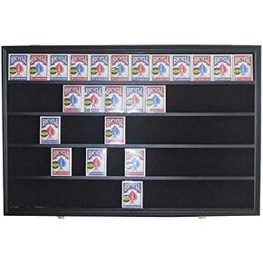DisplayGifts Playing Card Display Case Frame Holds 60 Decks Collectible Poker Cards Only Acrylic Door UV Protection Black