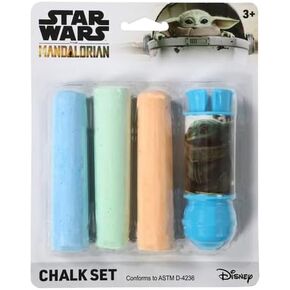 Disney Pixar Star Wars Mandalorian Jumbo Sidewalk Chalk Set with Holder 4-piece