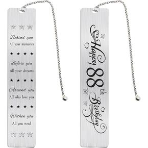 Jzxwan Happy 88th Birthday Gifts for Women Men, 88 Year Old Birthday Bookmark, Female 88 Yr Old Bday Card Gift Ideas, 1937 Book Mark for Woman Man, 88th Bday Decorations