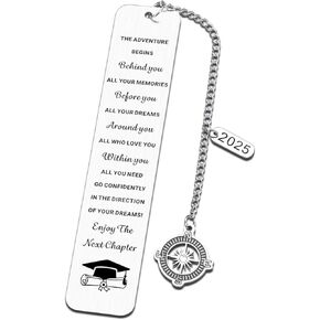 2025 Graduation Gifts for Her, 2025 Graduation Bookmarks for Son Daughter, Class of 2025 Gifts, High School College Graduation Gifts for Women, Graduation Bookish Gifts for Book Lovers