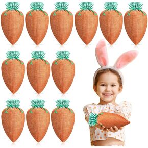 Shinylin 12 PCS Easter Carrot Gift Facs Easter Fabric Carrot Carrot Candy Goody حقائب تعامل مع سلة الربيع