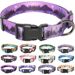 HEELE Dog Collar, Adjustable Soft Dog Collar for Small Medium Large Dogs,Bohemia Patterned Puppy Collars with Quick Release Buckle L Length 15.94''-25.59'