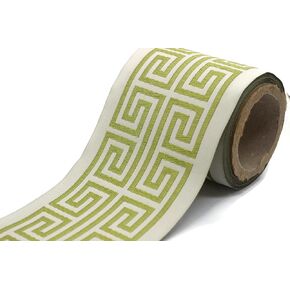 3.8 Yards Spool 3.9" Greek Key Drapery Trim Jacquard Ribbon for Your Drapes Curtains Drapery Banding Trim Tape V6 176
