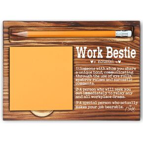 Work Besties Gifts for Women, Work Besties Appreciation Gifts, Work Besties Gifts for Women Leaving The Job, Funny Work Besties Birthday Gifts for Women Self-Stick Note Pad Holders-LBB12