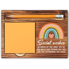Social Worker Gifts for Women, Thank You Gifts for Social Workers, Social Worker Appreciation Gifts, Promotion Gifts Going Away Gifts for Social Worker Self-Stick Note Pad Holders-LBB10