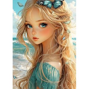 MXJSUA 5D Fairy Diamond Painting Kits, DIY Embroidery Diamond Art Painting Full Kit, Diamond Painting Kits Cross Stitch Painting for Adults Beginners 12x16 Inch