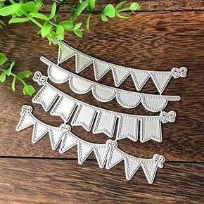 4 Pcs Triangle Circle Banners Cutting Dies,for DIY Scrapbooking Album Paper Card Decorative Craft Die Cuts Artist Metal Cutting Dies Stencils Scrapbooking Card Making Die-Cutting and Embossing