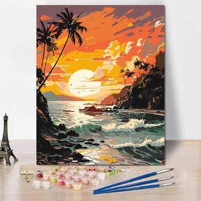mrpwnle Paint by Numbers Kit for Adults Beginner, Adult Chicken Paint by Number Kits on Canvas, DIY Chicken Acrylic Watercolor Oil Paint by Number for Adults for Home Decor Gift 16x16 Inch