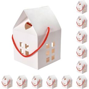 HAN SHENG 30 Pcs House Shaped Candy Boxes Kraft Paper Gift Boxes Wedding Favor Boxes Candy Storage Boxes Packing Boxes Decoration for Wedding Christmas Birthday Party Ornament Container