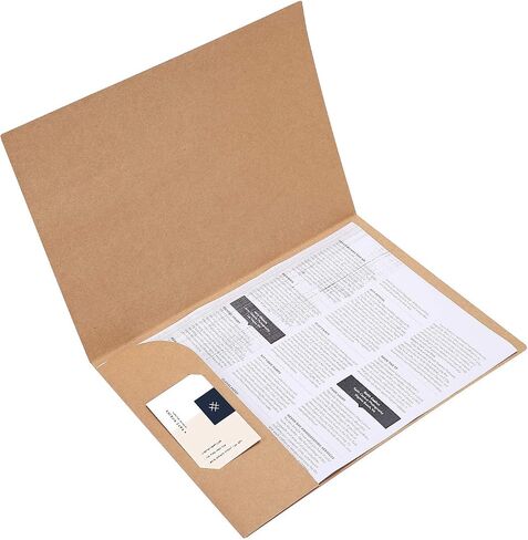 10 Pcs Pocket Presentation Paper File Folders A4 Letter Size Brown Black Portfolio Kraft Paper File Holders 8.5 x 11.5" Matte Cardstock Pocket Folders with Pockets for Business Home Office in Kuwait