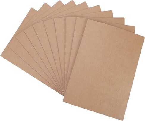 10 Pcs Pocket Presentation Paper File Folders A4 Letter Size Brown Black Portfolio Kraft Paper File Holders 8.5 x 11.5" Matte Cardstock Pocket Folders with Pockets for Business Home Office in Kuwait