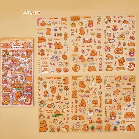 30 Sheets Cute Capybara Stickers for Kids Girls Kawaii Panda Stickers Waterproof Cartoon Animal Stickers DIY Decorative Adhesive Sticker for Phone Case Stationery Party Gifts (Capybara) in Saudi Arabia