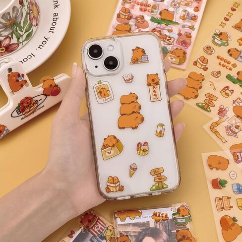 30 Sheets Cute Capybara Stickers for Kids Girls Kawaii Panda Stickers Waterproof Cartoon Animal Stickers DIY Decorative Adhesive Sticker for Phone Case Stationery Party Gifts (Capybara) in Saudi Arabia