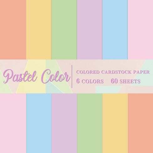 AnyDesign 60 Sheets 8.5 x 11 Inch Neon Colored Card Stock Thick Paper Cards Fluorescent Scrapbook Paper for Prints DIY Arts Crafts School Office Home Supplies in Saudi Arabia