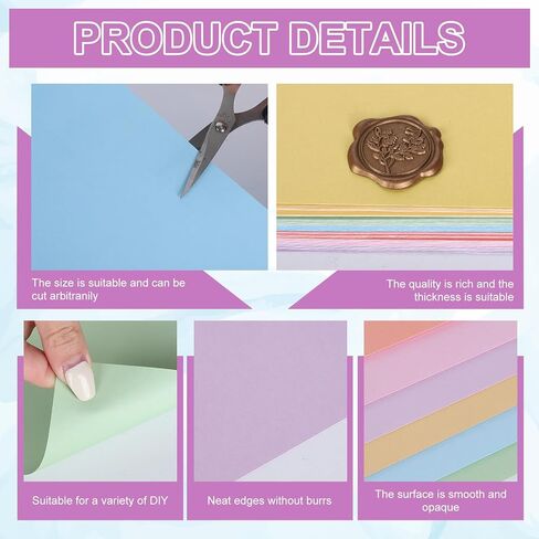 AnyDesign 60 Sheets 8.5 x 11 Inch Neon Colored Card Stock Thick Paper Cards Fluorescent Scrapbook Paper for Prints DIY Arts Crafts School Office Home Supplies in Saudi Arabia