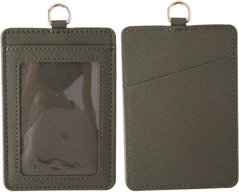 Badge Holders,Leather ID Badge Holder,Vertical Leather ID Badge Card Holder with 1 Clear ID Window and 1 Detachable Neck Lanyard for Offices ID,School ID (Pink-C) in Saudi Arabia