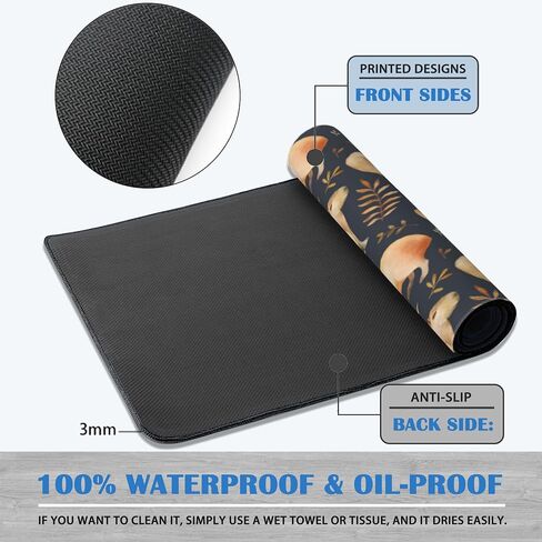 Large Mouse Pad Blue Daisies Mouse Mat for Home and Office Butterflies Large Gaming Mouse Pad for Laptop Keyboard Mat with Non-Slip Rubber Base,Stitched Edges (31.5"x15.7") in Saudi Arabia