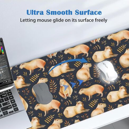 Large Mouse Pad Blue Daisies Mouse Mat for Home and Office Butterflies Large Gaming Mouse Pad for Laptop Keyboard Mat with Non-Slip Rubber Base,Stitched Edges (31.5"x15.7") in Saudi Arabia