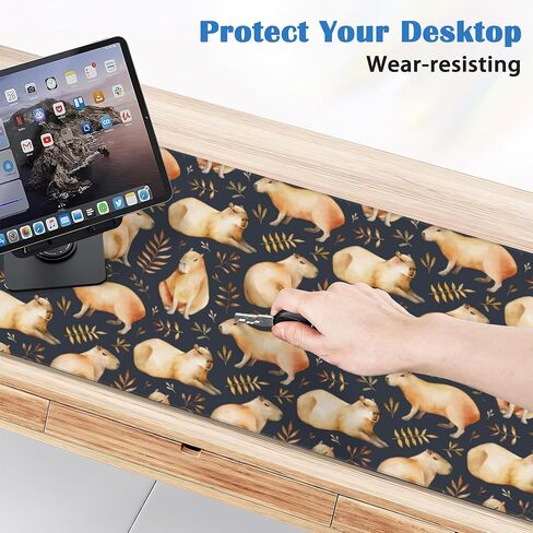 Large Mouse Pad Blue Daisies Mouse Mat for Home and Office Butterflies Large Gaming Mouse Pad for Laptop Keyboard Mat with Non-Slip Rubber Base,Stitched Edges (31.5"x15.7") in Saudi Arabia