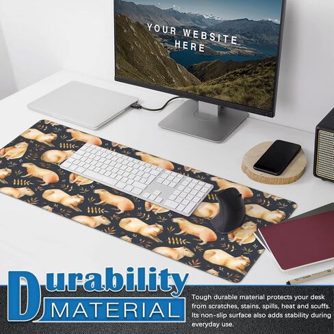 Large Mouse Pad Blue Daisies Mouse Mat for Home and Office Butterflies Large Gaming Mouse Pad for Laptop Keyboard Mat with Non-Slip Rubber Base,Stitched Edges (31.5"x15.7") in Saudi Arabia