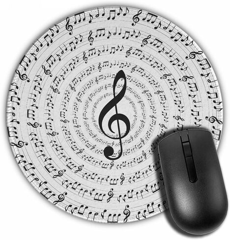 Round Mouse Pad, Music Note Mousepad, Non-Slip Rubber Base Mouse Pads, for Desktop Notebook Mouse Mat 7.87 inches (20cm), Item-019 in Saudi Arabia