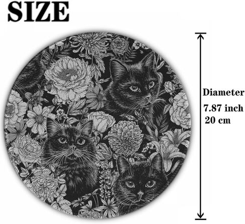 Round Mouse Pad, Music Note Mousepad, Non-Slip Rubber Base Mouse Pads, for Desktop Notebook Mouse Mat 7.87 inches (20cm), Item-019 in Saudi Arabia