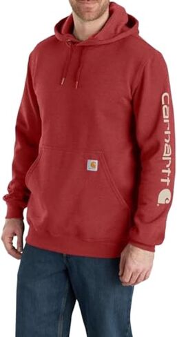 سويت شيرت Carhartt للرجال K288 فضفاض متوسط ​​الوزن بأكمام تحمل شعار - 2X-Large طويل - Holly Green Heather in Kuwait