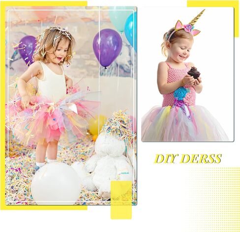 13 Pcs Tulle Fabric Roll and Satin Ribbon Bulk Tulle Ribbon (6" by 25 Yd) Rainbow Ribbon (1" by 24 Yd) for DIY Tutu Skirt Craft Gift Wrapping Christmas Party Decoration Supplies(Pastel Colors) in Saudi Arabia