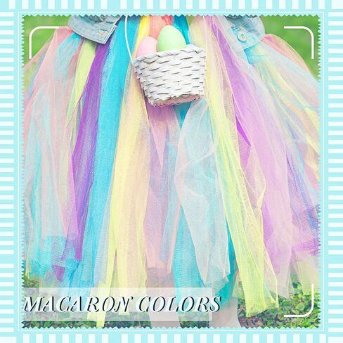 13 Pcs Tulle Fabric Roll and Satin Ribbon Bulk Tulle Ribbon (6" by 25 Yd) Rainbow Ribbon (1" by 24 Yd) for DIY Tutu Skirt Craft Gift Wrapping Christmas Party Decoration Supplies(Pastel Colors) in Saudi Arabia