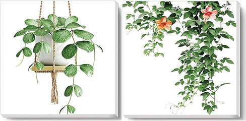 TINDAY 2 Pack Framed Paint by Number for Adults Paint by Numbers Paint by Number Framed DIY Canvas Painting by Numbers Green Plants Acrylic Painting for Home Wall Painting Kits for Adults 8x8 Inch in Saudi Arabia