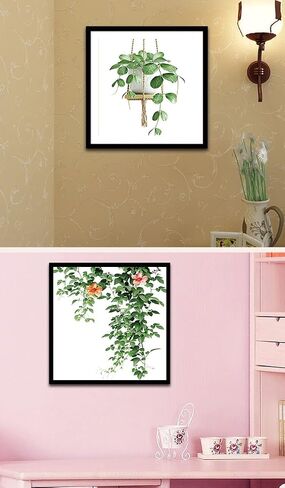 TINDAY 2 Pack Framed Paint by Number for Adults Paint by Numbers Paint by Number Framed DIY Canvas Painting by Numbers Green Plants Acrylic Painting for Home Wall Painting Kits for Adults 8x8 Inch in Saudi Arabia