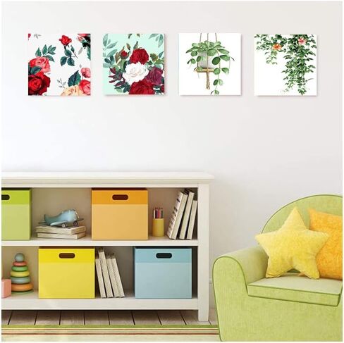 TINDAY 2 Pack Framed Paint by Number for Adults Paint by Numbers Paint by Number Framed DIY Canvas Painting by Numbers Green Plants Acrylic Painting for Home Wall Painting Kits for Adults 8x8 Inch in Saudi Arabia