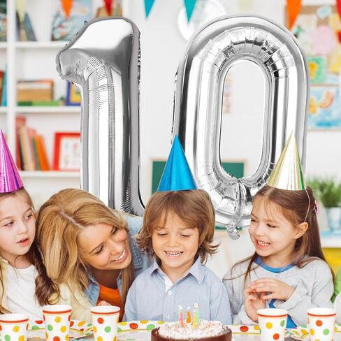 Number 1 Balloons 40 Inch Large Helium Foil Mylar Balloons For Birthdays Party Decorations/Wedding/Anniversary/Graduations/Baby Shower (Silver) in Kuwait