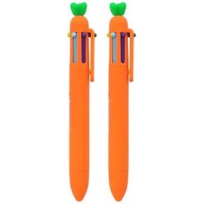 Cute Carrot Friends 6 Colors 0.7mm Ballpoint Pen, 2 Count