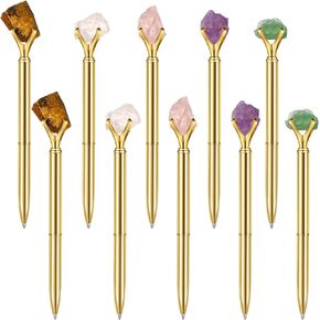 Glenmal 10 Pcs Diamond Pens Crystal Fancy Ballpoint Pens Bling Diamond Motivational Gifts for Women Christmas Wedding Birthday Office Graduation(Gold)