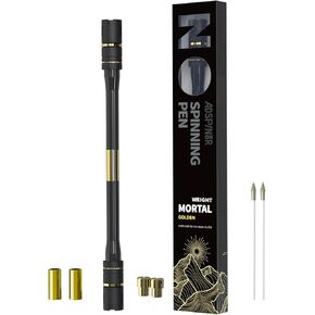 Mr. Nope ADSPINZOR Weighted Mortal Spinning Pen Mod Advanced Trick Spin Pen for Precision & Practice Heavier, Balanced, Anti-Slip Grip, Writable Brass Weights (Gold)
