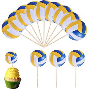 36pcs للكرة الطائرة كب كيك أعلى القبعات الكرة الطائرة الكعكة Topper Cupcake يختار موضوع الرياضة كب كيك ، ديكورات كعكة عيد ميلاد ، مستلزمات ألعاب الكرة الطائرة دش الطفل
