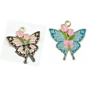 2pcs اللون الوردي الأزرق الفراشة تحت عنوان Mindle Mentle Magnet ， Magnetic Needle Minders لغرز المتقاطع والتطريز - حافظ