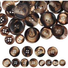 60 PCS Mixed Resin Sewing Buttons, Flatback Sewing Button Round Pattern Resin Buttons for Sewing Crafts Clothes