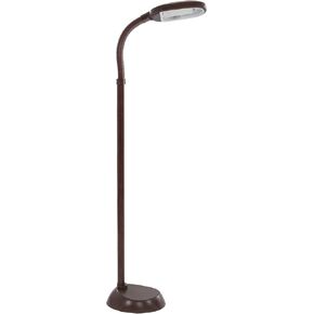 Lavish Home Adjustable Floor Lamp - Full Spectrum Natural Sunlight Lamp and Bendable Neck - Reading, Crafting, Esthetician Floor Light (Woodgrain)