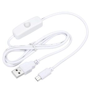 MECCANIXITY USB Cable with 501 ON/Off Switch, USB Male to Micro USB Male Power Cable 100cm for Digital Equipment LED Desk Lamp LED Strip White