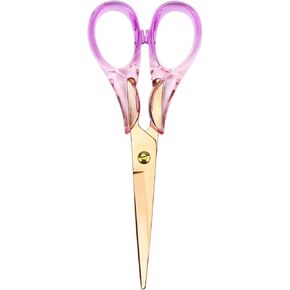 Clear Acrylic Silver Scissors 6.3" Office Scissors Heavy Duty Multipurpose Leather Arts Crafts Fabric Scissors Paper Shears (Clear Silver Type2)