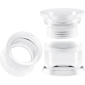Pair of Acrylic Clear Double Flared Piercing Jewelry Ear Tunnel Earring Lobe Stretcher