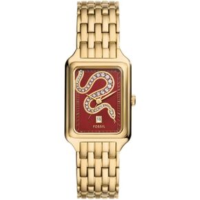 Fossil Women's Raquel Three-Hand Date Medium Brown Leather Watch and Bracelet Set