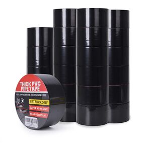 Corrosion Protection Pipe Tape, 10mil Pipe Wrap Tape for Drain Pipe, Metal Electrical Outdoor Underground Pipe, Waterproof PVC Black Tape Thicker for Hose Leak Proof, 4Inch x 33Yard