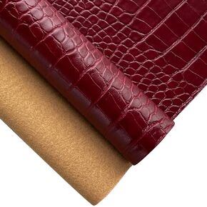 12" x 53" Glossy Embossed Crocodile Texture Faux Leather Roll Synthetic Leather Crafts Fabric for Wallets Keychains Handbags Making Sewing Crafts Material (Dark Green)