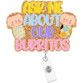 Be Kind Badge Reel Holder Retractable with ID Clip Nurse Spread Kindness Nursing Funny RN CNA Name Badge Clip Accessories Medical Student Glitter Purple Acrylic Badge Reels ID Name Card