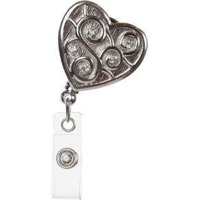 Retractable Badge Holder 32" Fashionable Badge Reels Retractable for Office Workers Teachers Students Nurses with 360° Swivel Alligator Clip Cute Badge Reel (Cassidy Blue Pearl Flower) in Saudi Arabia