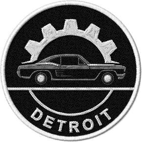 Detroit Michigan Patch Embroidered Iron on Patches for Clothes Backpacks Bags Jeans Jackets Size 3" ID45095